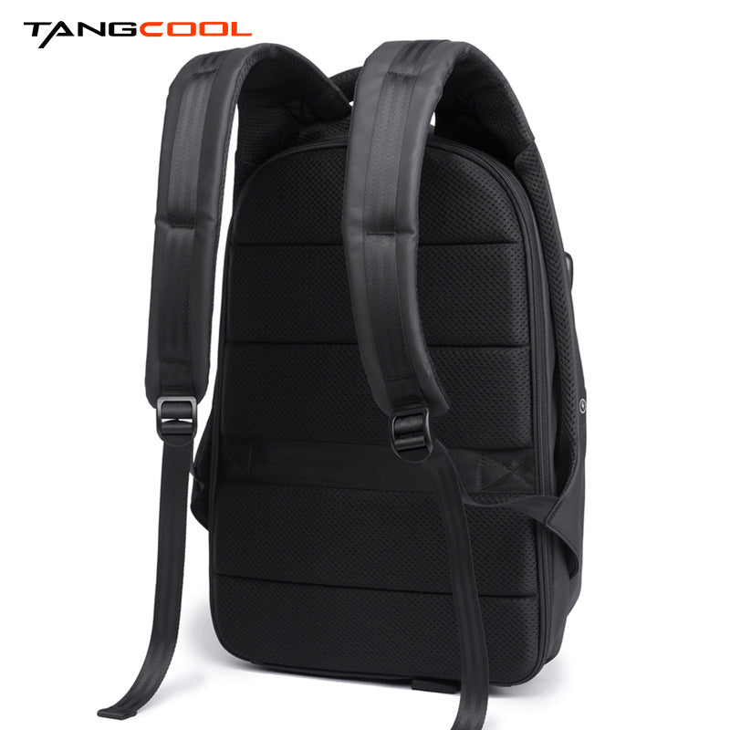 Detail view of breathable padded shoulder straps