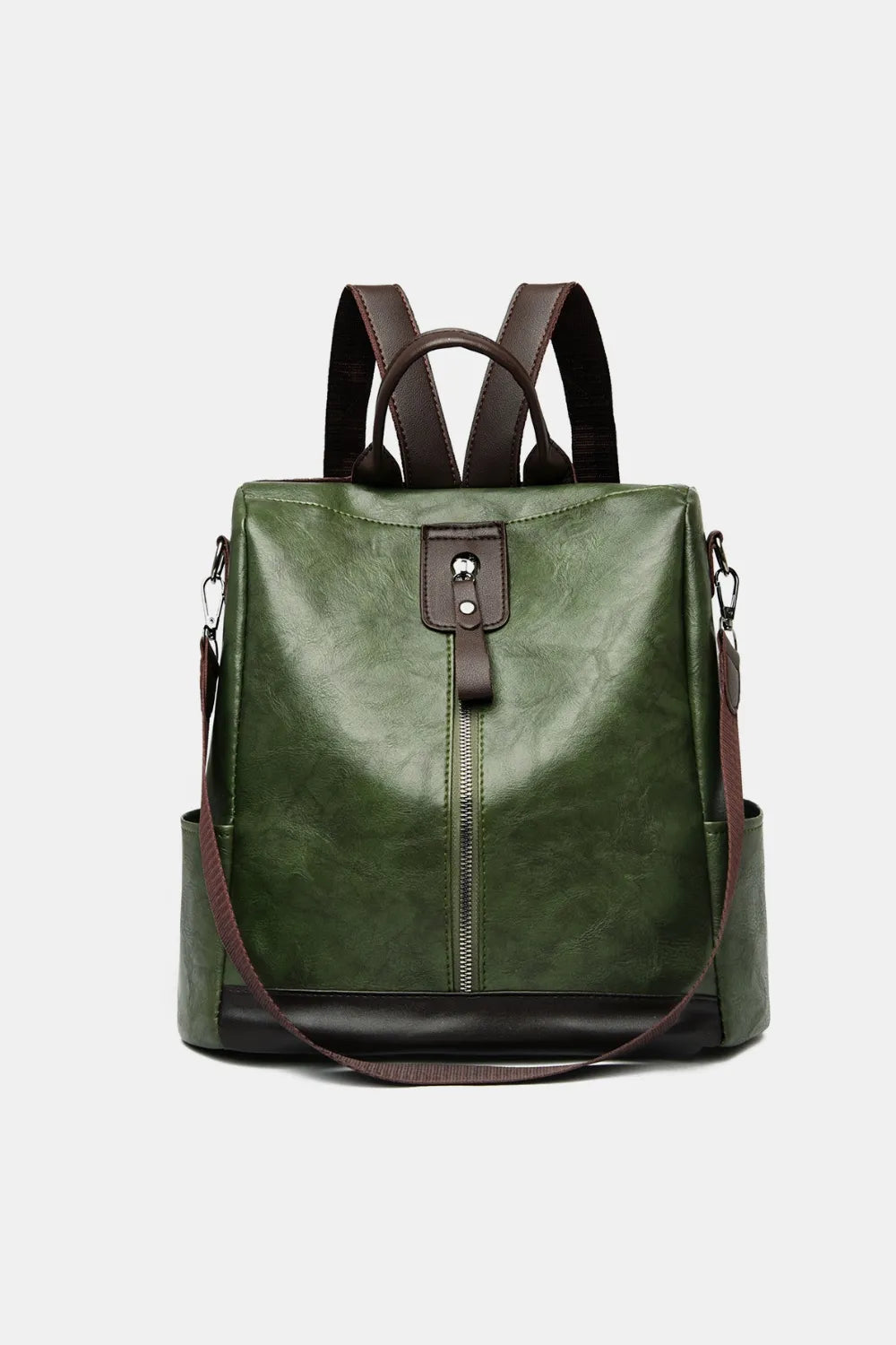 Faux leather laptop backpack