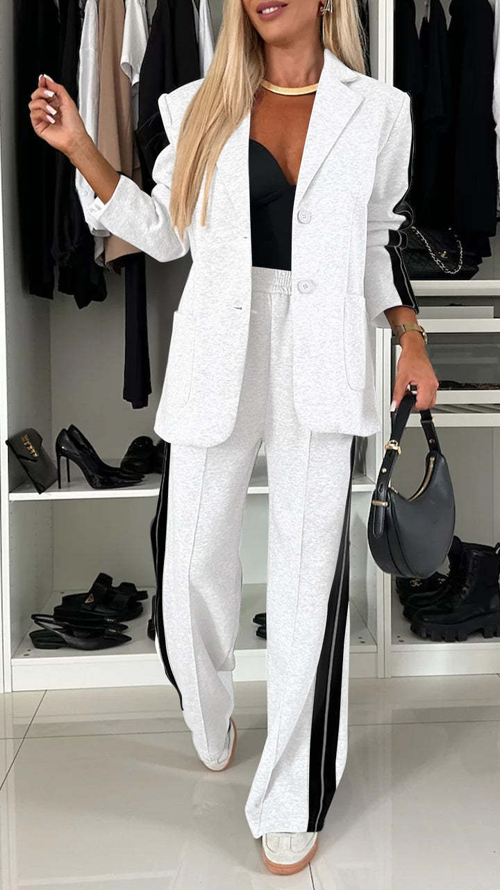 The 'City-Sport' Casual Blazer & Side-Stripe Pant Set