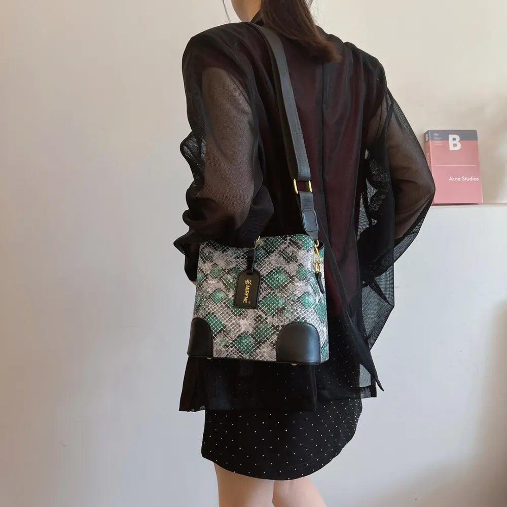 evening snakeskin shoulder bag