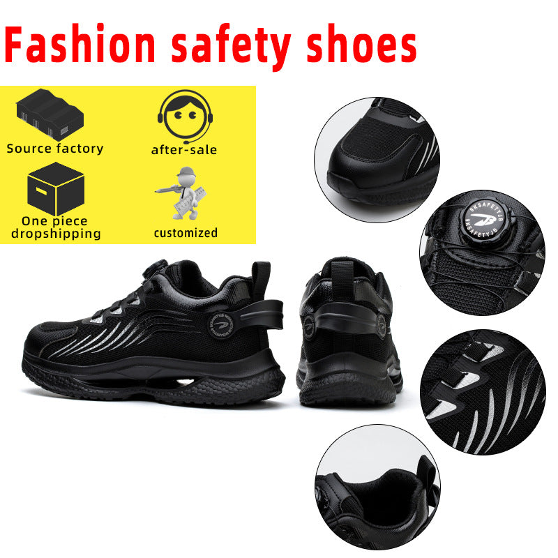 No-tie steel toe protective shoes