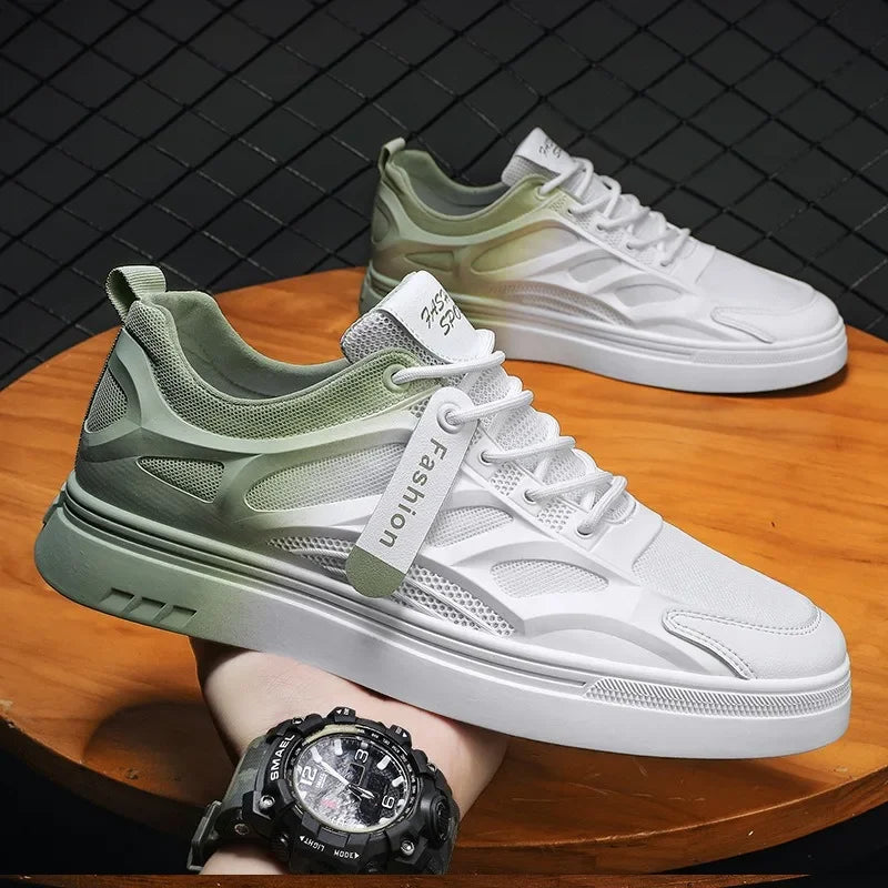 White vulcanized shoes for men