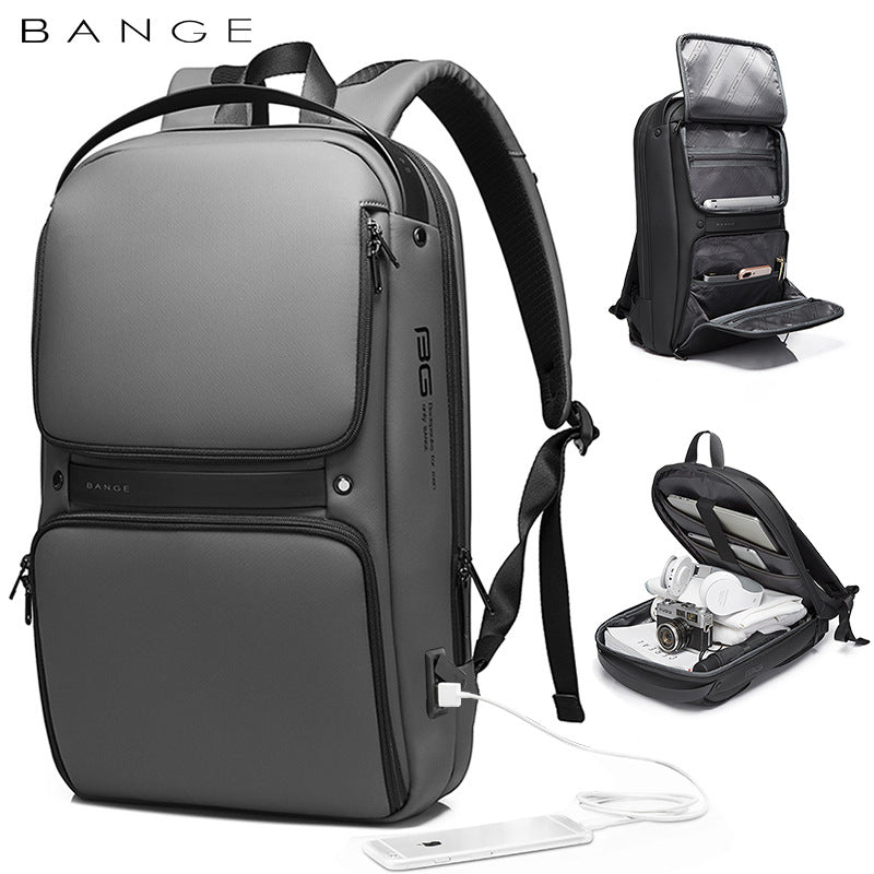 Front view of BANGE waterproof laptop backpack