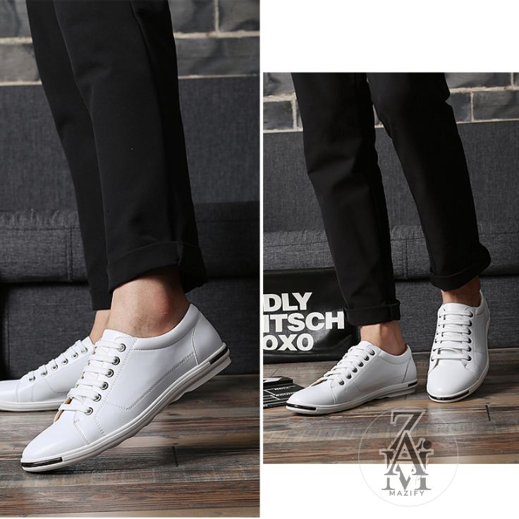 Flat white shoes for men