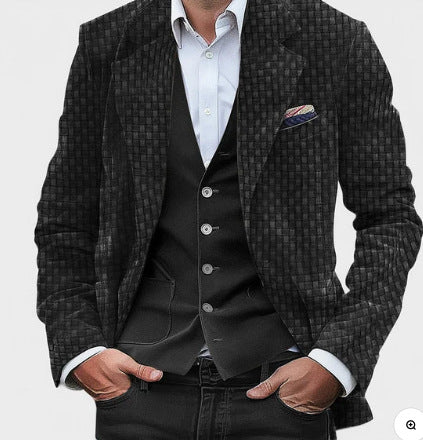 The 'Grand-Master' Big & Tall Patterned Double-Breasted Blazer