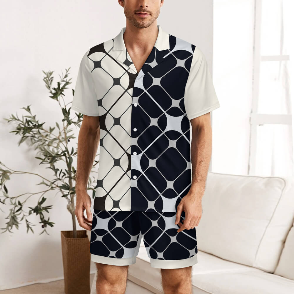 Ice silk Short sleeved pajama set