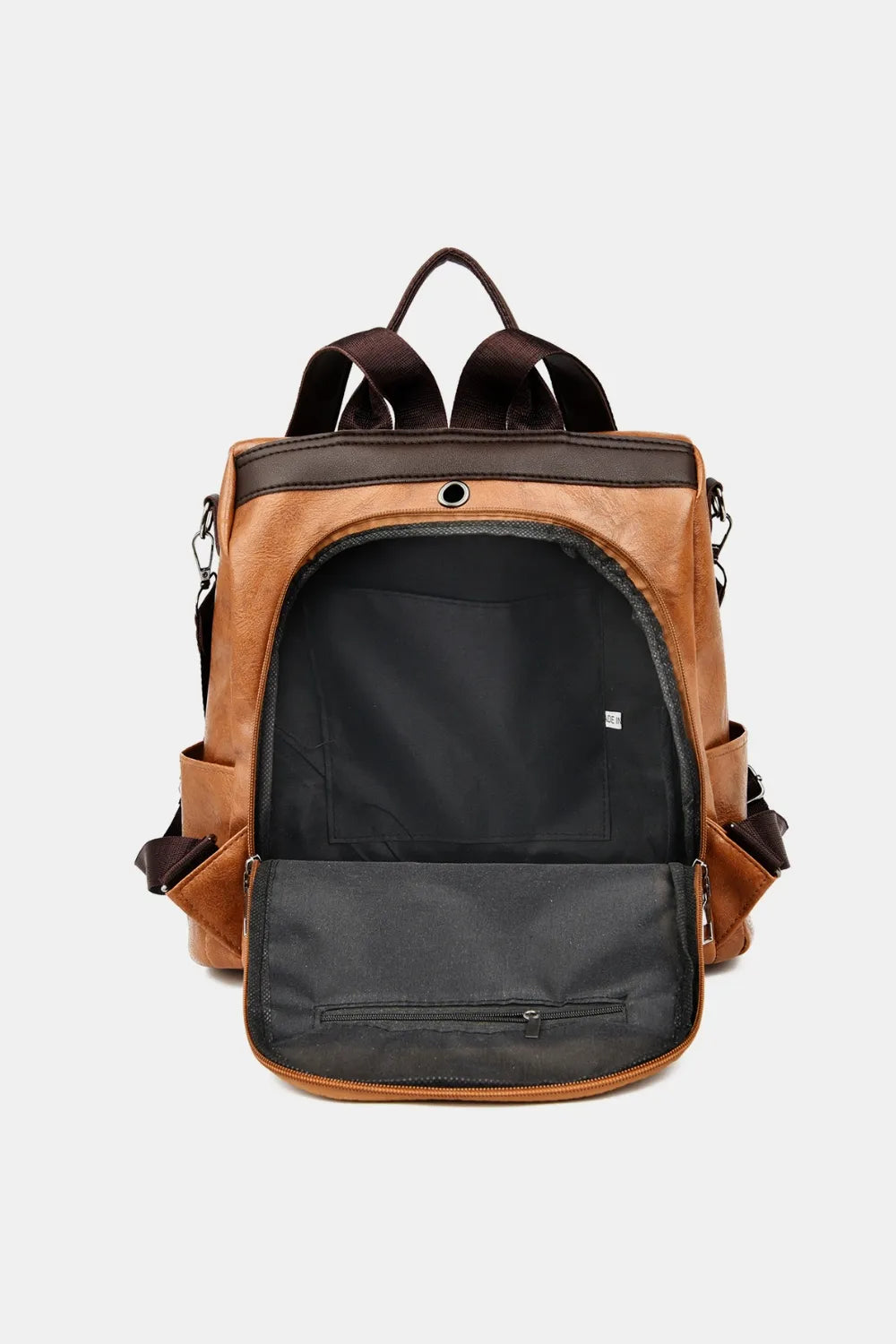 Durable leather backpack for men