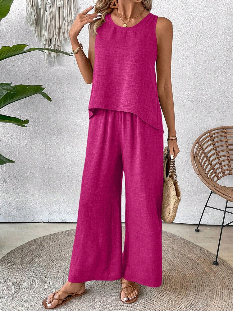 Fashionable Solid Color Back Hollow Lace Set