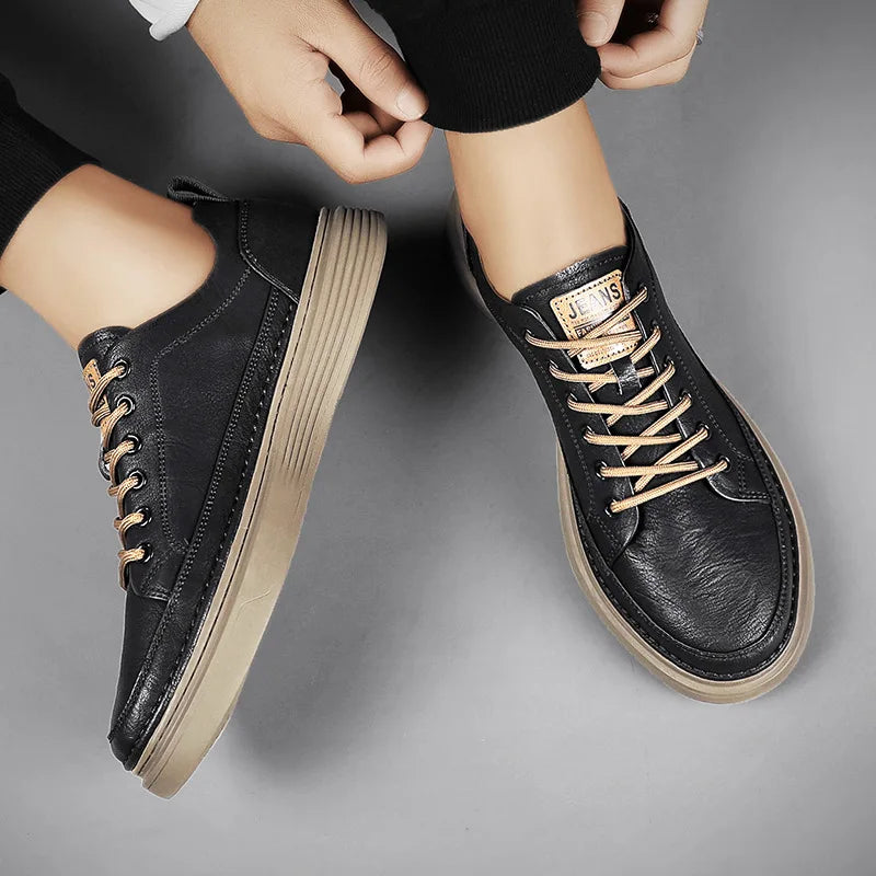 Tenis Masculino black leather shoes