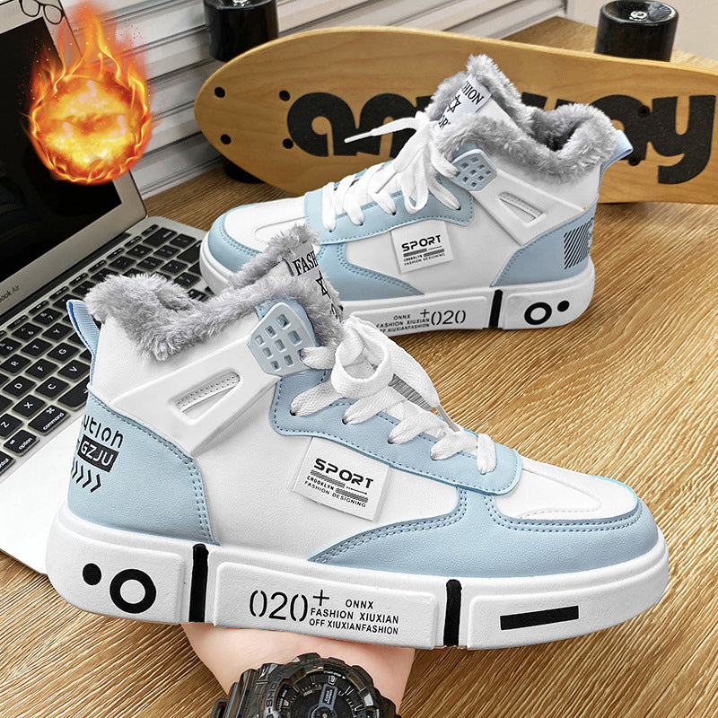 warm plush-lined men’s sneakers