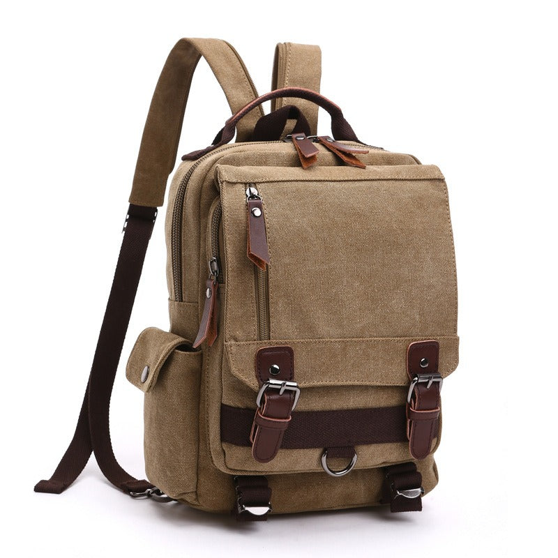 Brown school backpack