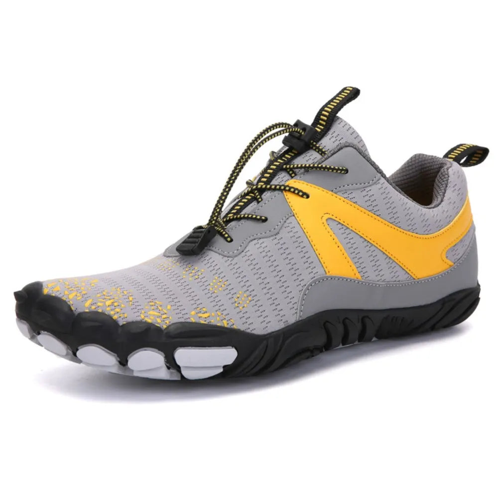 Elastic no-tie laces on athletic sneakers