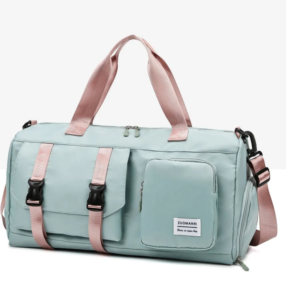Black Oxford cloth travel tote bag