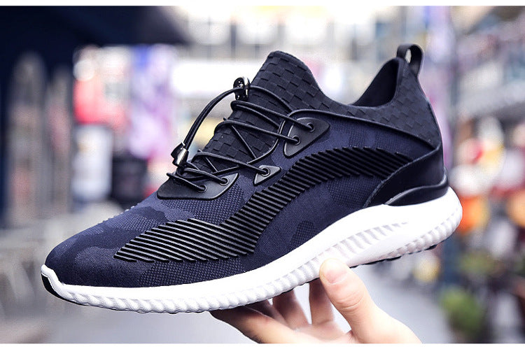 Internal height increasing men's shoes 8CM sports shoes with thick sole and no lace up invisible height increasing shoes