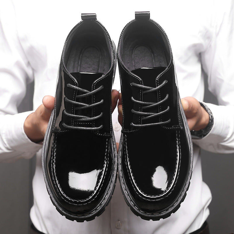 height-increasing leather loafers