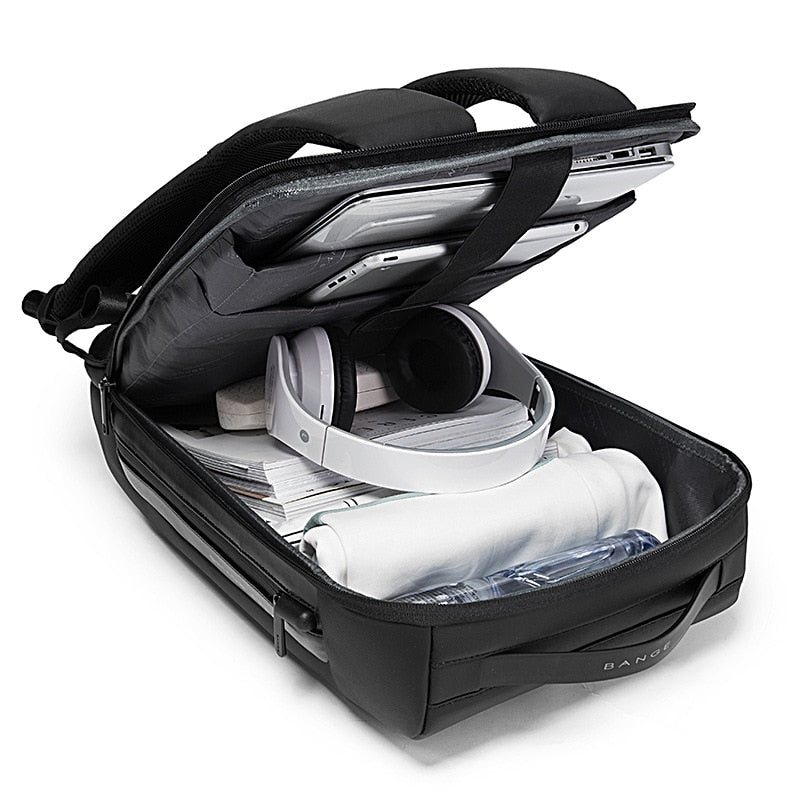 Side view of waterproof business backpack