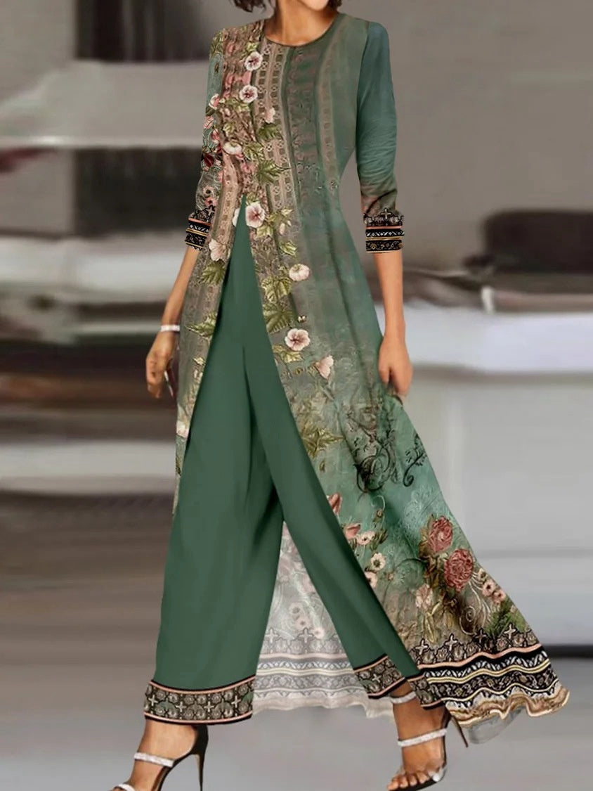 The 'Modern-Muse' High-Slit Tunic & Trouser Set