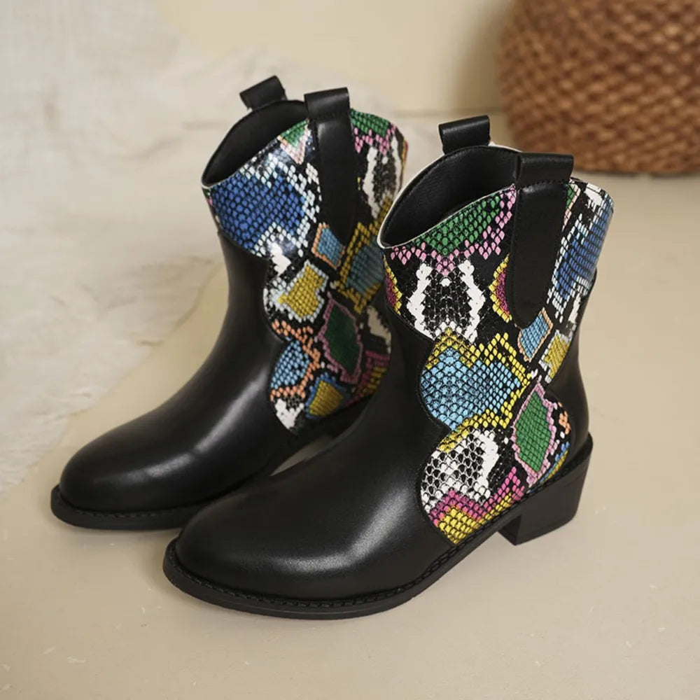 Close-up of PU leather boots
