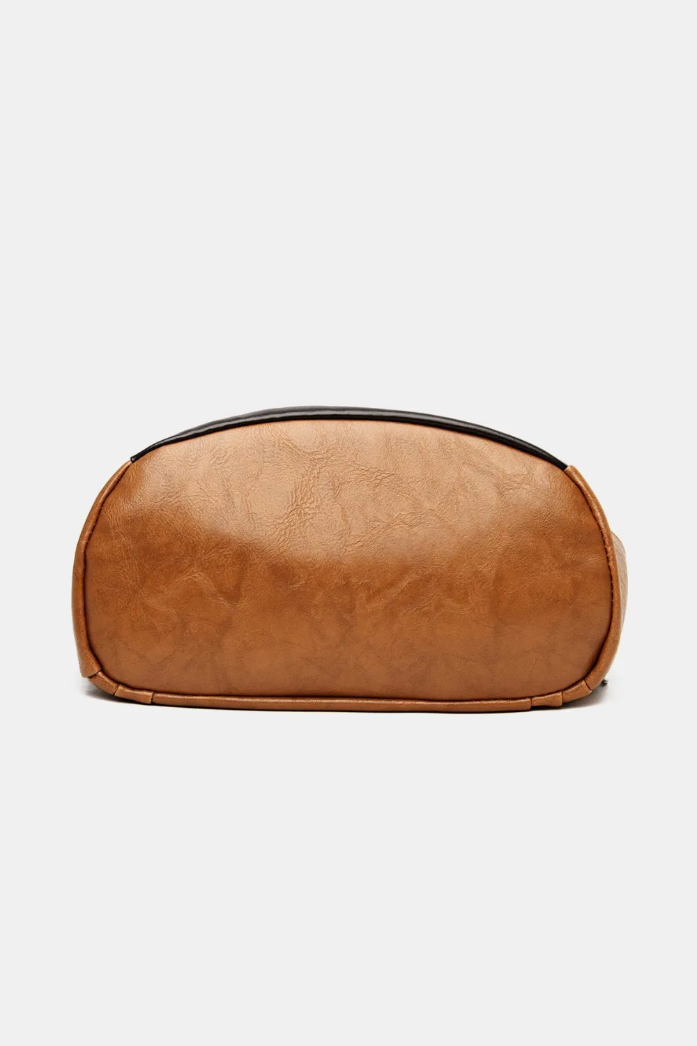 PU leather backpack with front pocket