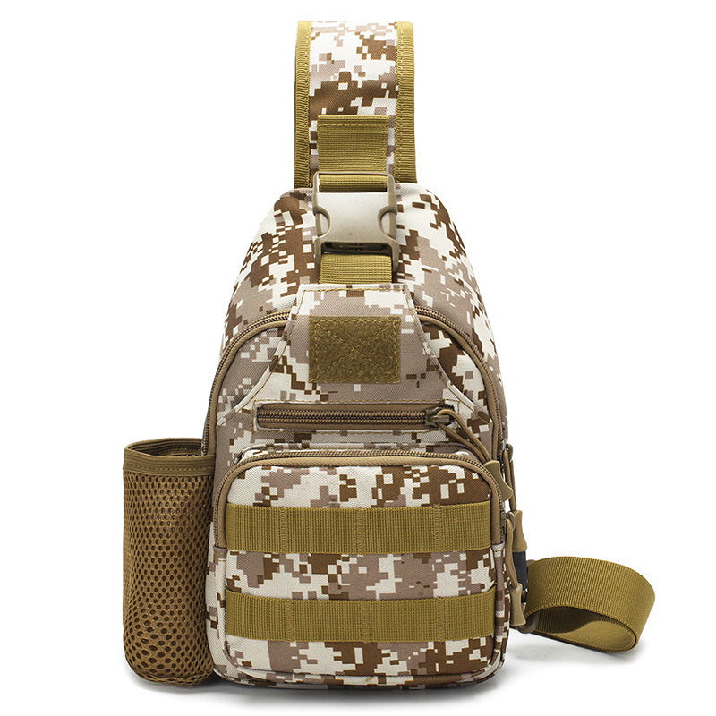 Small tactical chest bag measuring 30cm height, 17cm width, and 8cm thickness