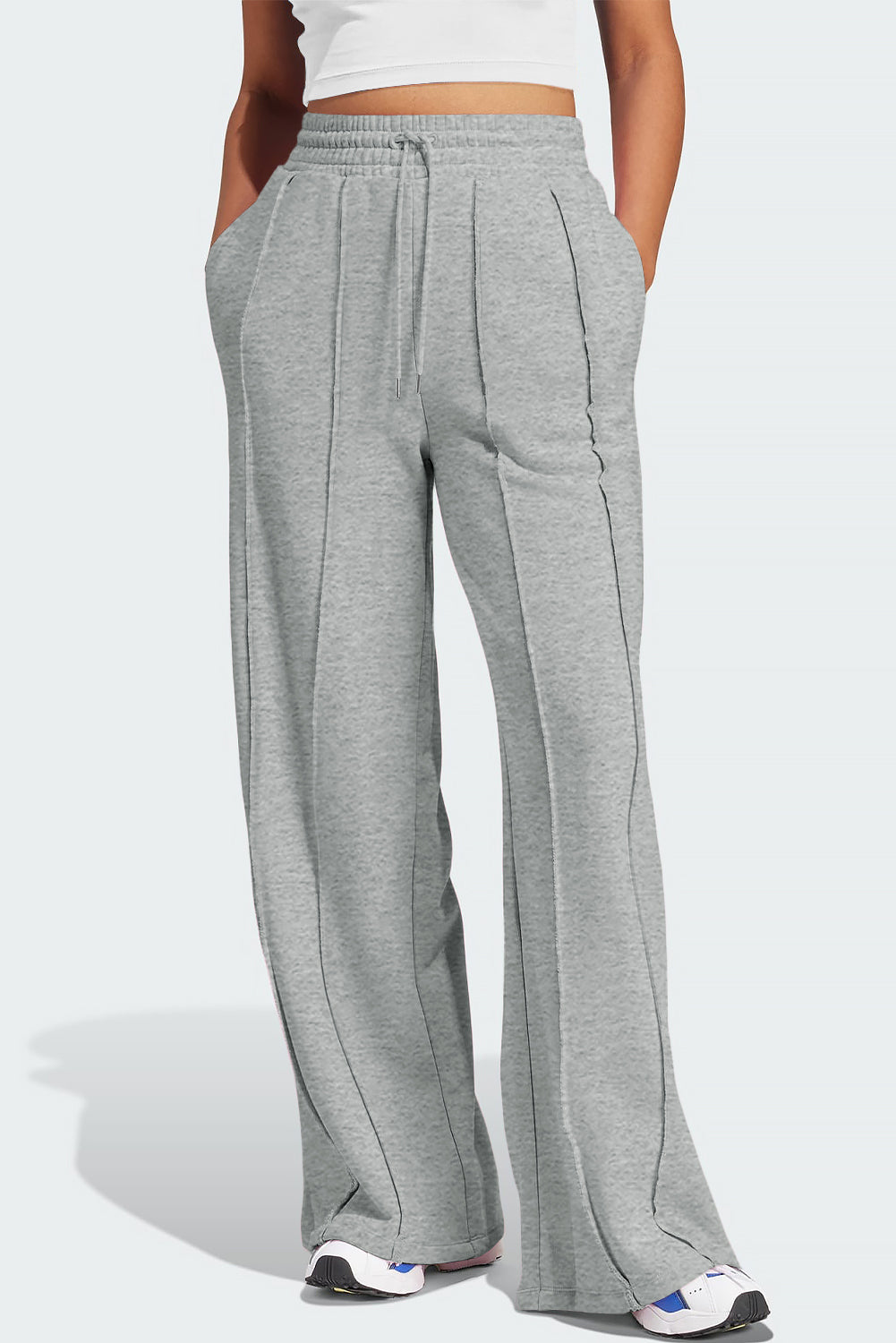 The 'Onyx' Seamed Wide-Leg Sweatpants