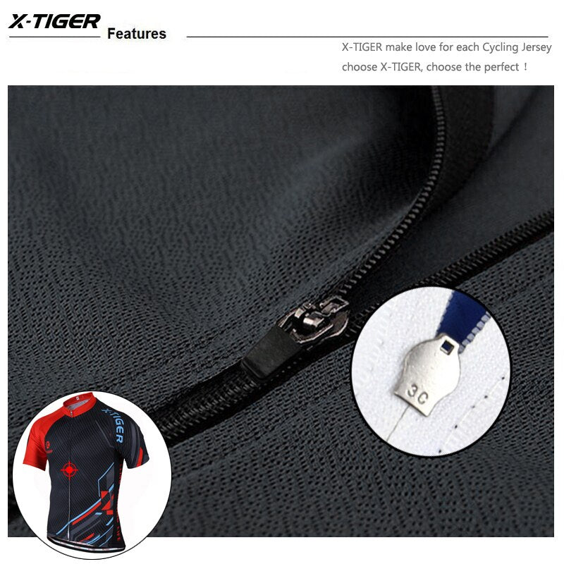 X-TIGER Summer Cycling Jersey Breathable MTB Bike Clothes Short Sleeve Mountain Bicycle Clothing Cycling Uniform For Men