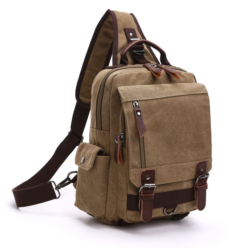 Timeless leather and canvas bag