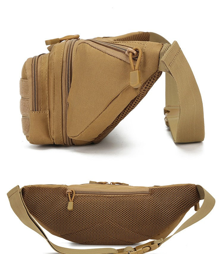Running with waterproof tactical waist pouch