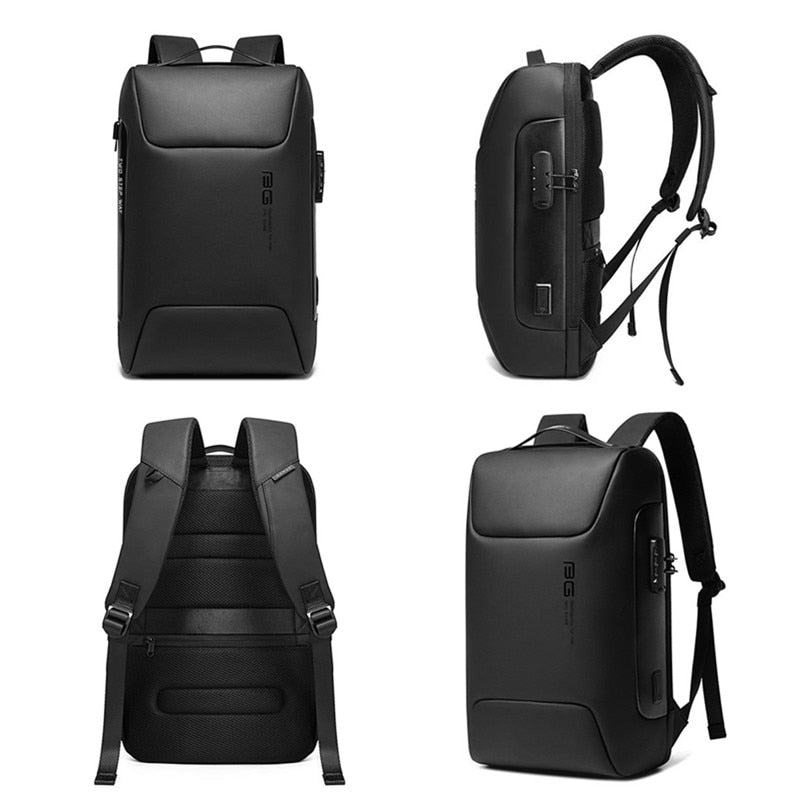 USB charging port on BANGE backpack