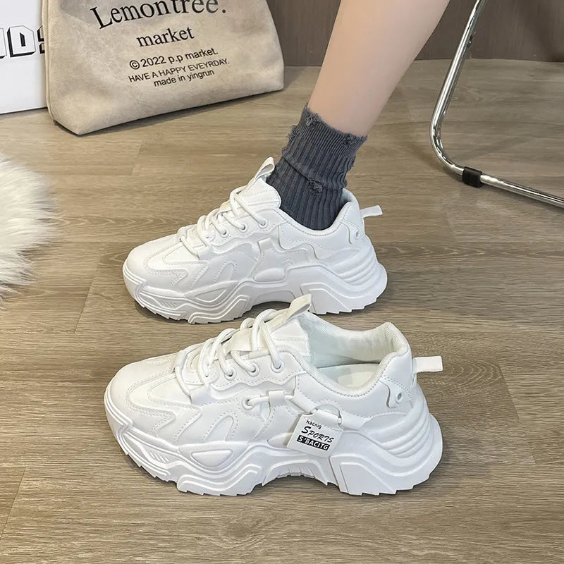 Korean-style thick sole sneakers for women