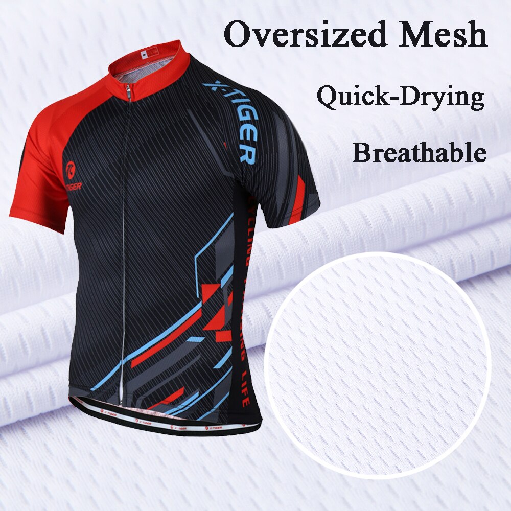 X-TIGER Summer Cycling Jersey Breathable MTB Bike Clothes Short Sleeve Mountain Bicycle Clothing Cycling Uniform For Men
