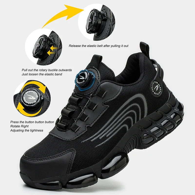 Men’s Steel Toe Safety Shoes – Lightweight, Breathable, Anti-Smashing & Puncture-Proof Summer Work Shoes