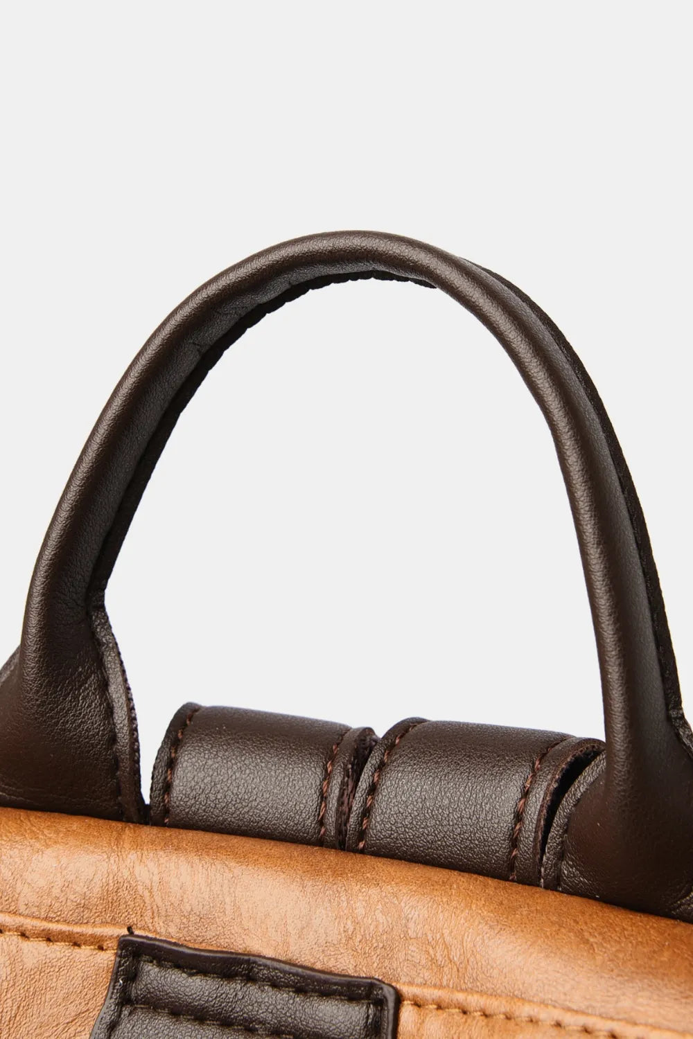 Elegant leather travel backpack