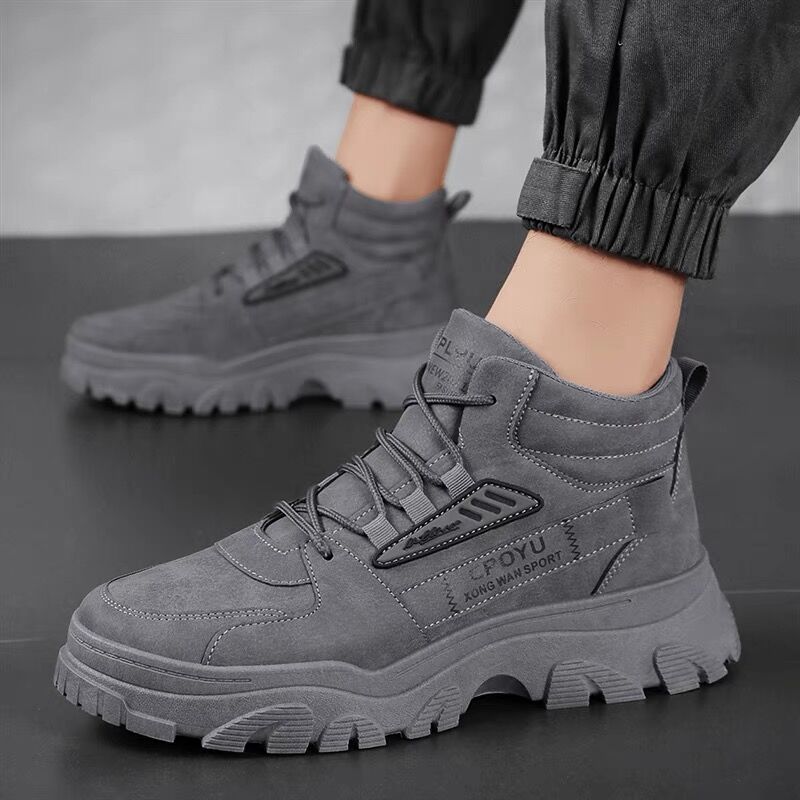 black workwear high top shoes