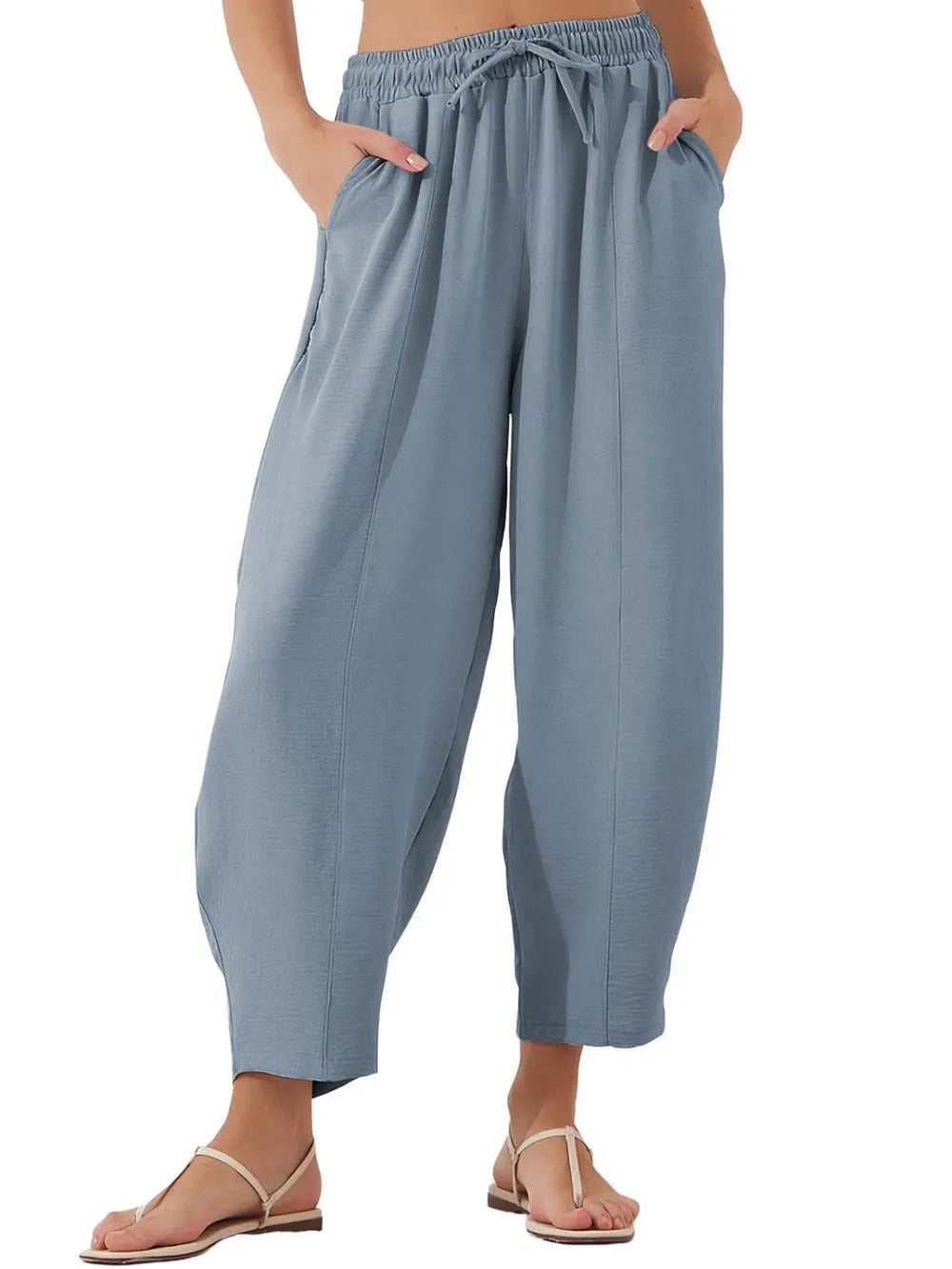 Full Size Drawstring Cropped Jogger Pants Plus Size