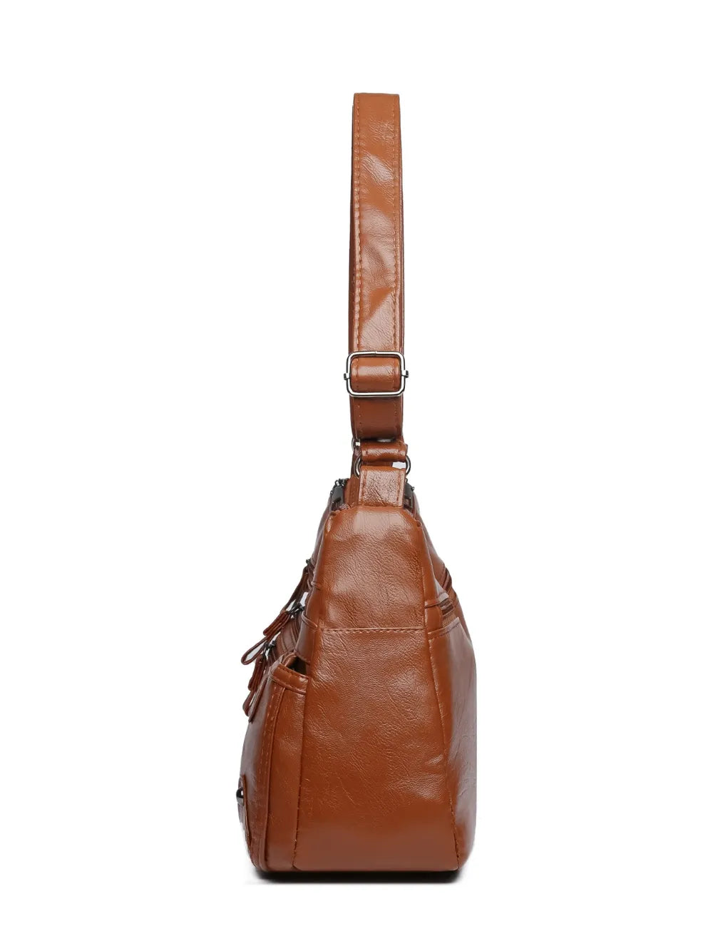 Brown faux leather organizer purse