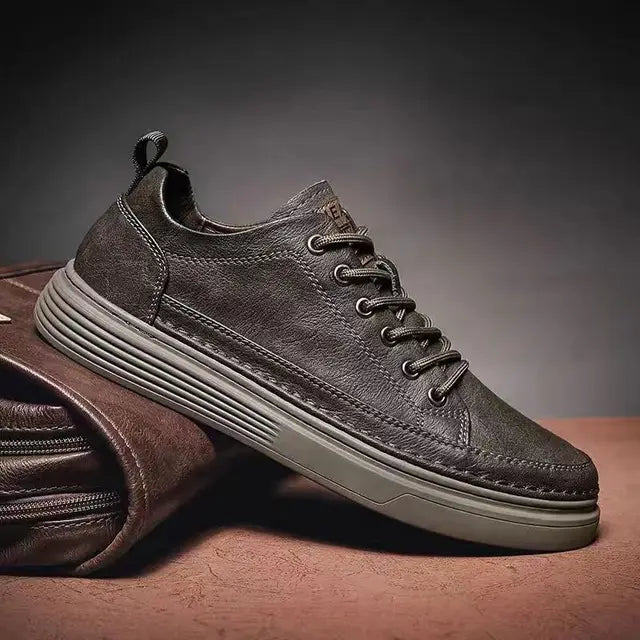 premium casual leather sneakers