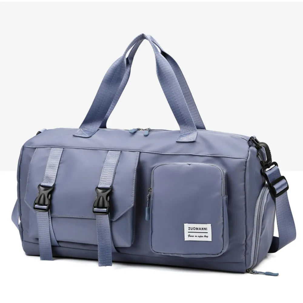 Black Oxford cloth travel tote bag