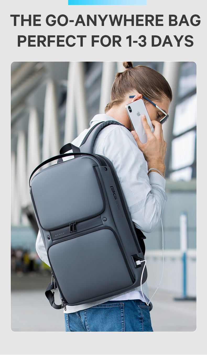 Backpack attached to rolling luggage handle