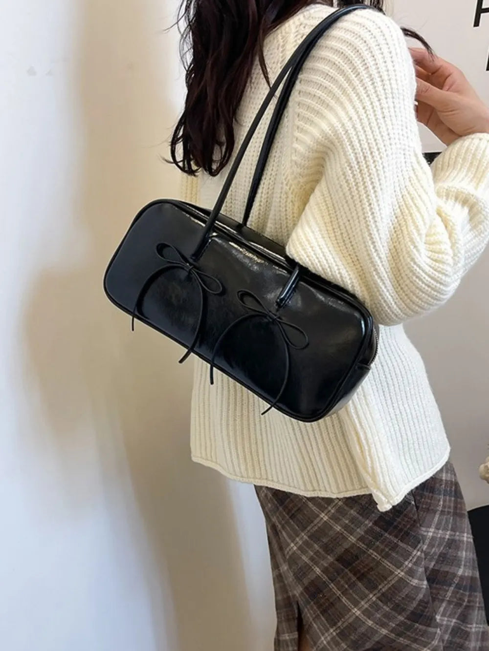 Cute bow handbag in PU leather
