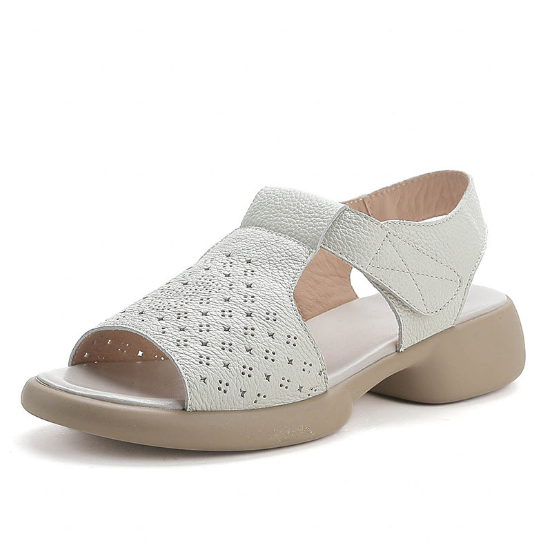 Close-up of genuine leather sandals
