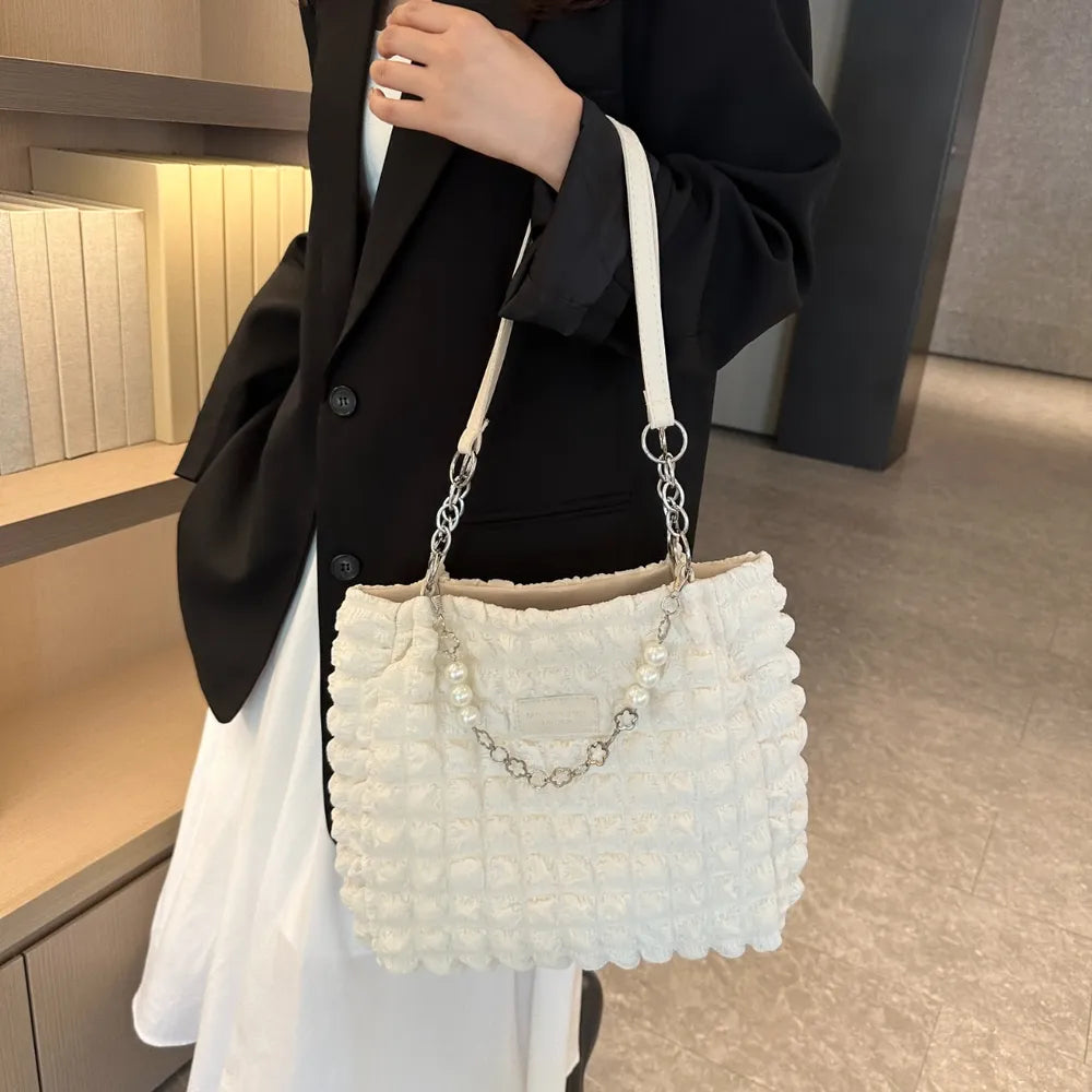 bubble textured tote bag