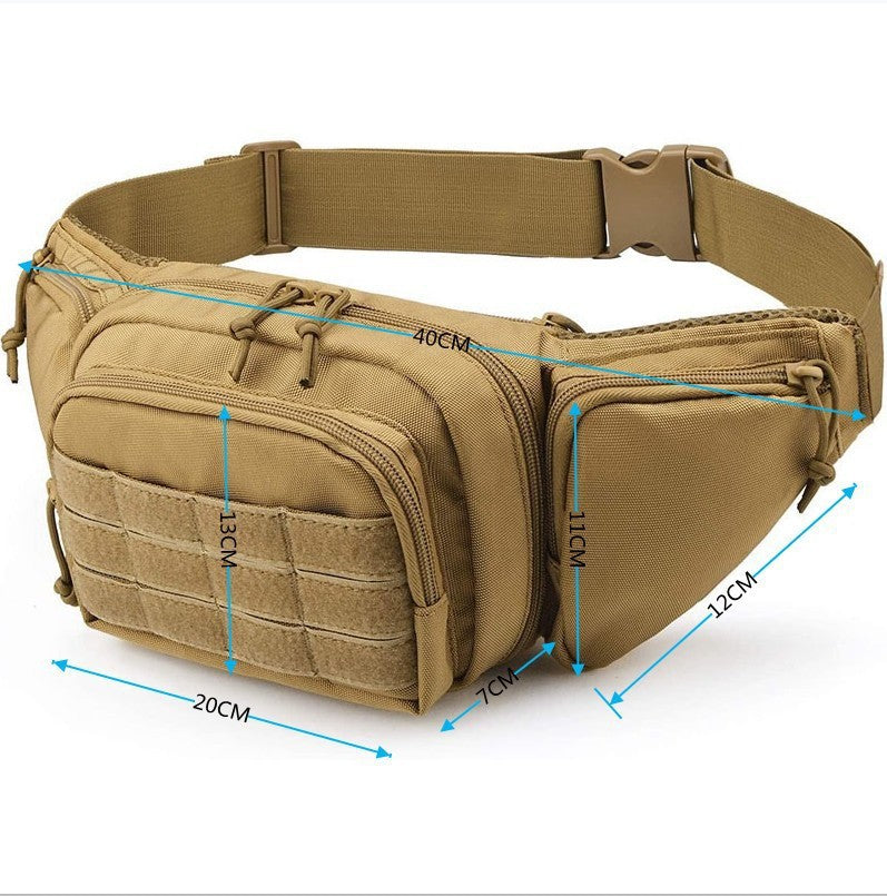 Durable nylon waist bag in rugged terrain