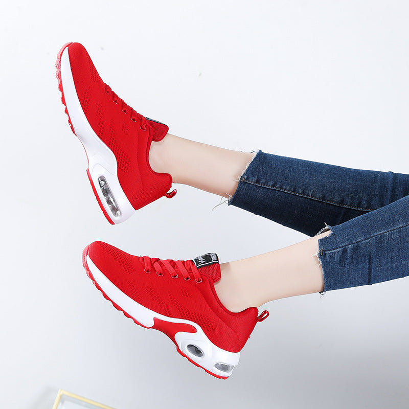 Breathable Flyknit Sports & Casual Shoes for Women – Soft Sole, Air Cushion, Trendy Design