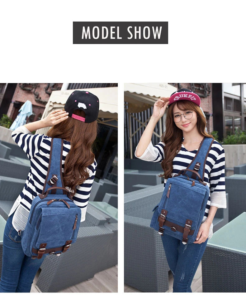 Canvas Backpack Men Travel Back Pack Multifunctional Shoulder Bag for Women Laptop Rucksack School Bags Female Daypack