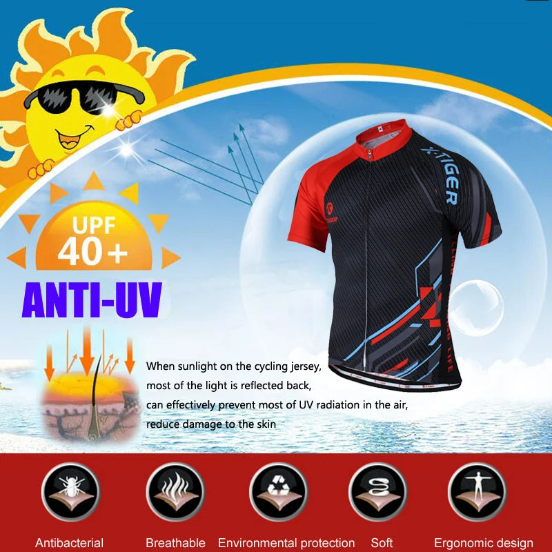 X-TIGER Summer Cycling Jersey Breathable MTB Bike Clothes Short Sleeve Mountain Bicycle Clothing Cycling Uniform For Men