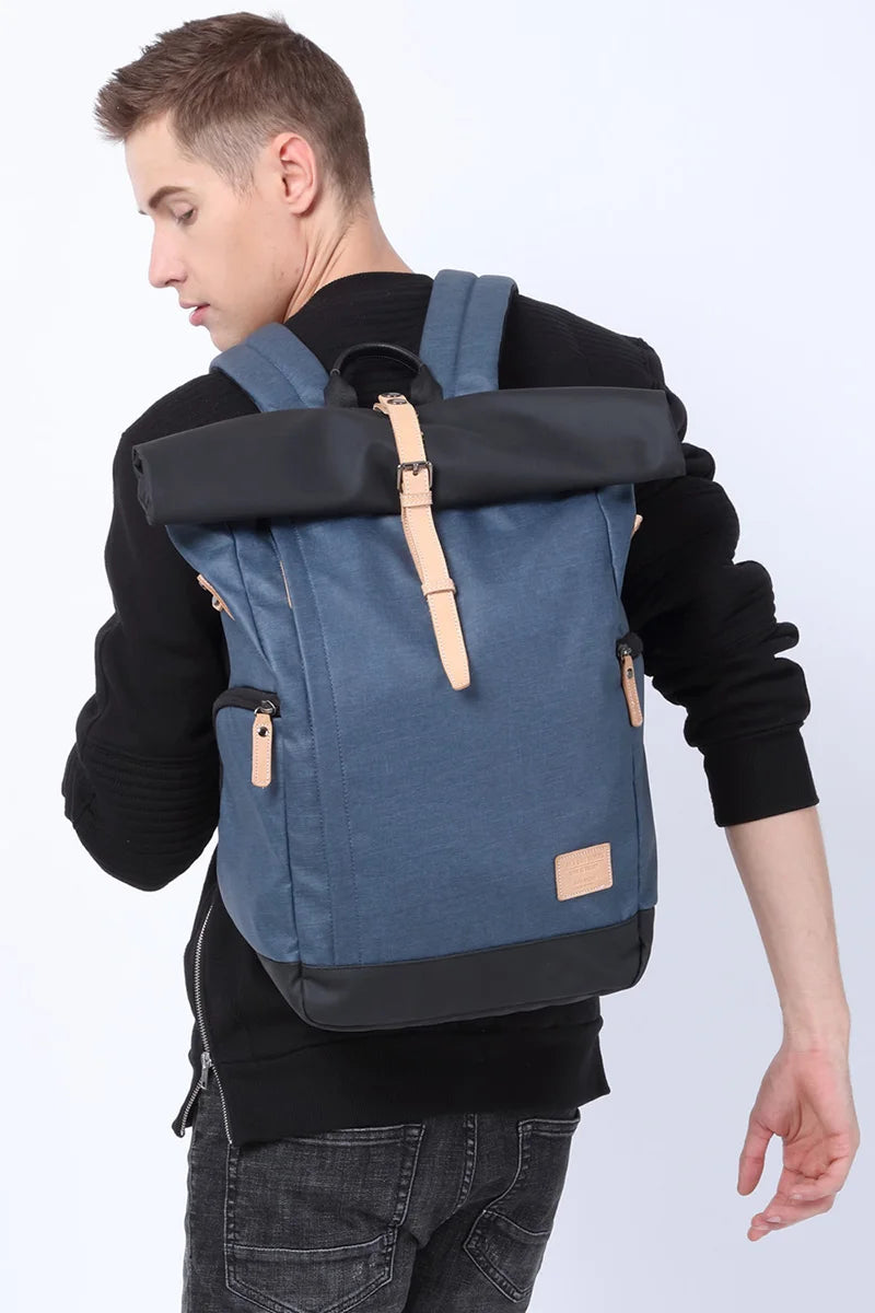 Laptop and books inside student backpack