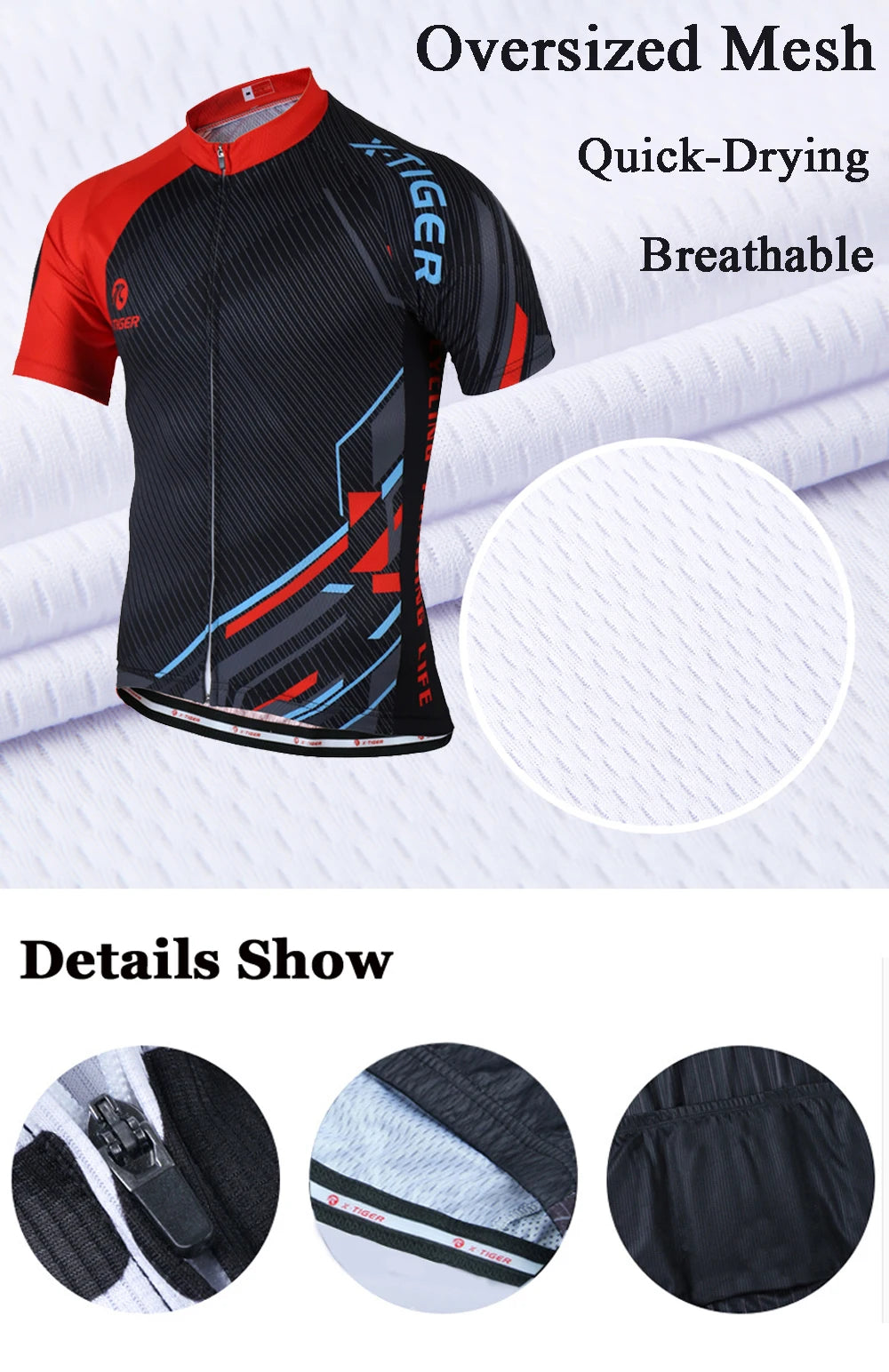 X-TIGER Summer Cycling Jersey Breathable MTB Bike Clothes Short Sleeve Mountain Bicycle Clothing Cycling Uniform For Men