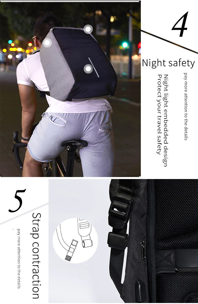 Sleek tech backpack for men with laptop storage bycicle