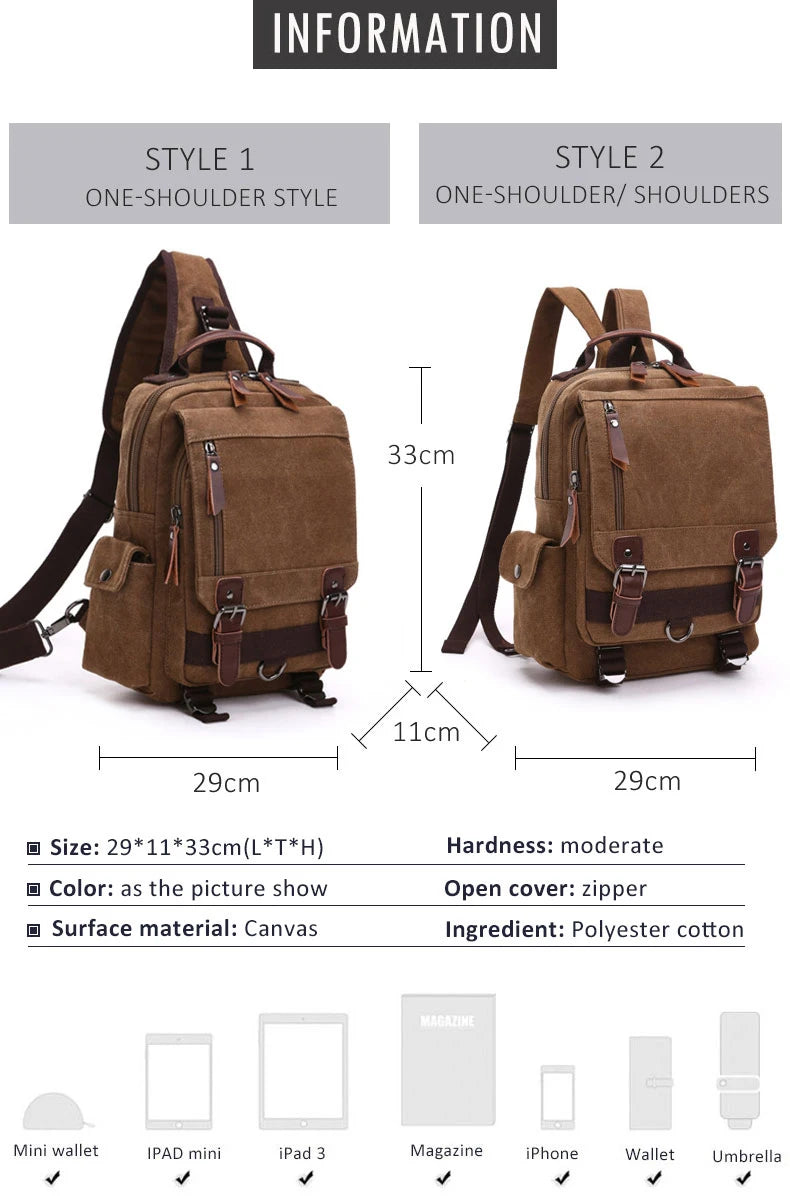 Canvas Backpack Men Travel Back Pack Multifunctional Shoulder Bag for Women Laptop Rucksack School Bags Female Daypack
